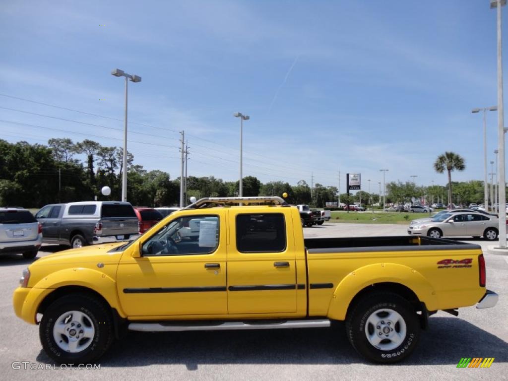 Solar Yellow 2002 Nissan Frontier SE Crew Cab 4x4 Exterior Photo #48602749