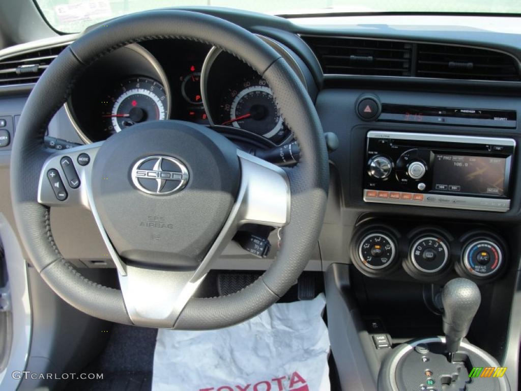 2011 Scion tC Standard tC Model Dark Charcoal Steering Wheel Photo #48603436