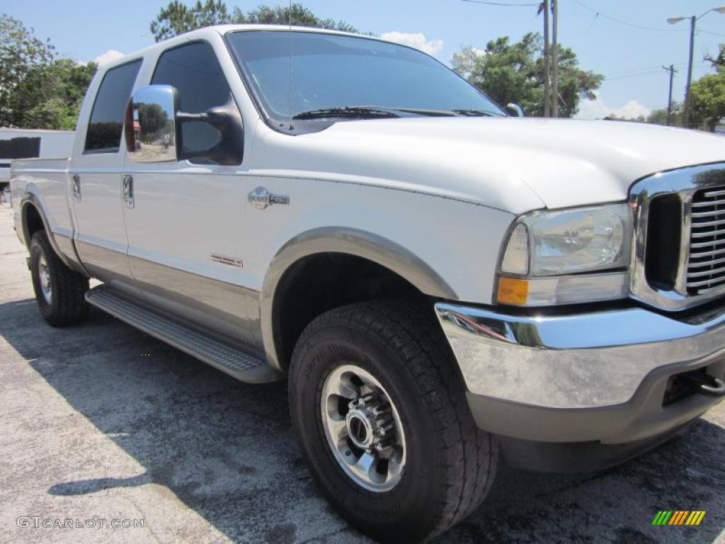 2004 F250 Super Duty King Ranch Crew Cab 4x4 - Oxford White / Castano Leather photo #3