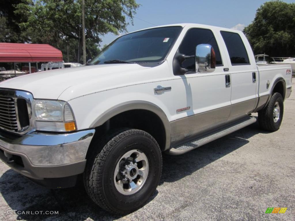 2004 F250 Super Duty King Ranch Crew Cab 4x4 - Oxford White / Castano Leather photo #4