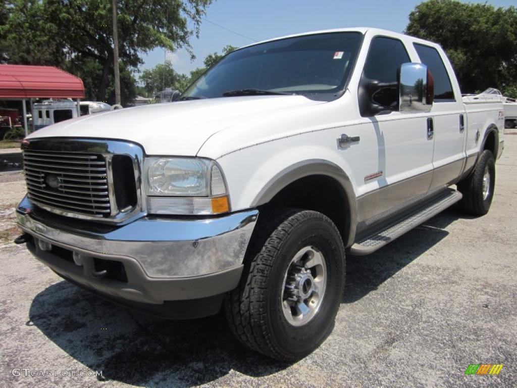 2004 F250 Super Duty King Ranch Crew Cab 4x4 - Oxford White / Castano Leather photo #6