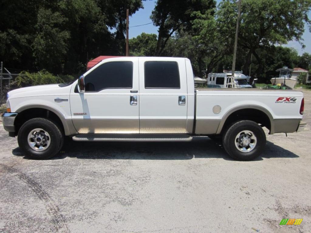 2004 F250 Super Duty King Ranch Crew Cab 4x4 - Oxford White / Castano Leather photo #13