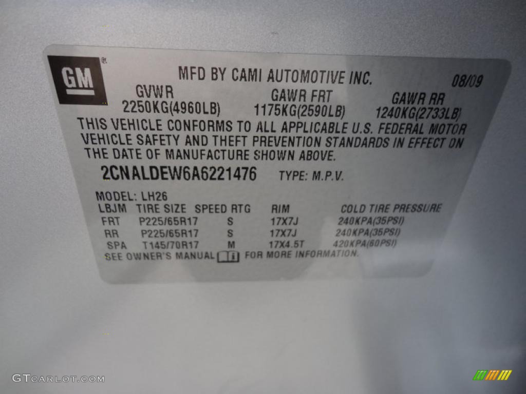 2010 Equinox LT - Silver Ice Metallic / Jet Black/Light Titanium photo #34