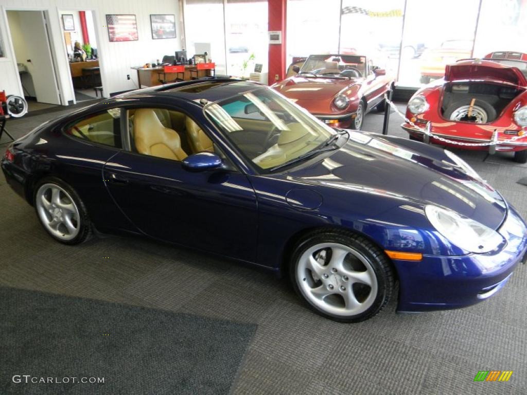 2001 911 Carrera 4 Coupe - Lapis Blue Metallic / Natural Brown photo #8