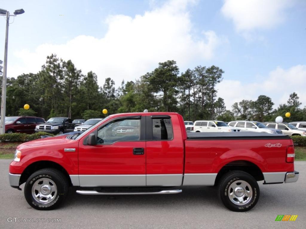 2006 F150 XLT SuperCab 4x4 - Bright Red / Medium/Dark Flint photo #2