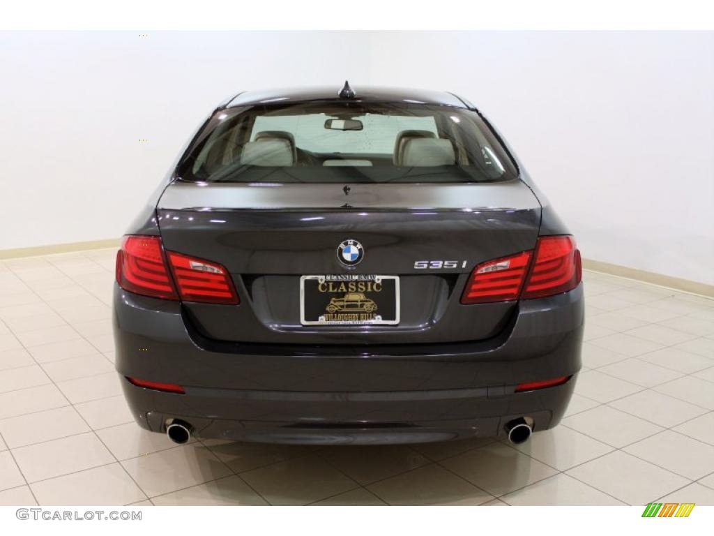 2011 5 Series 535i xDrive Sedan - Dark Graphite Metallic / Oyster/Black photo #6