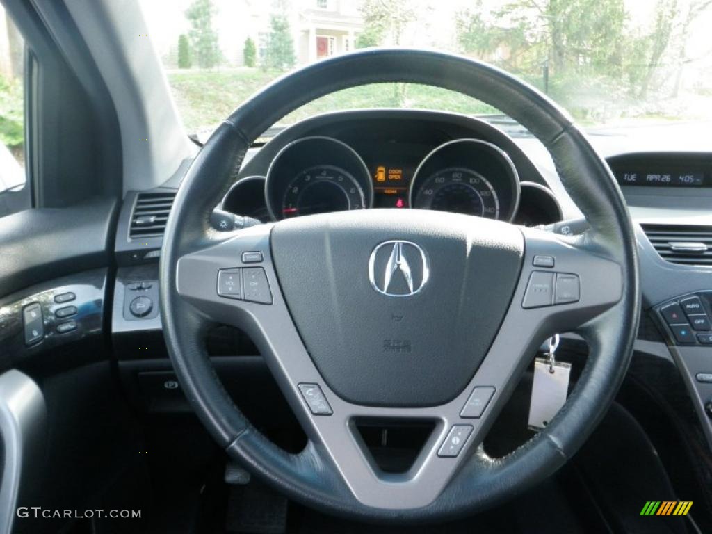 2007 Acura MDX Standard MDX Model Ebony Steering Wheel Photo #48624285