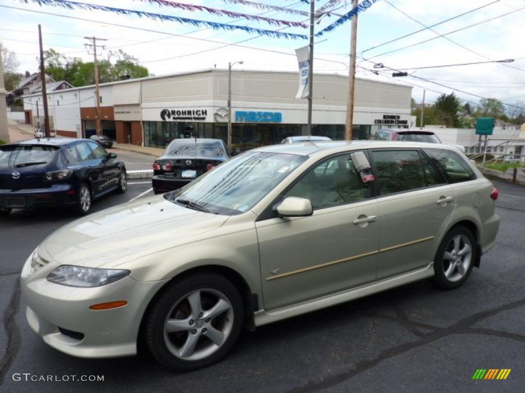 2004 MAZDA6 s Sport Wagon - Pebble Ash Metallic / Beige photo #1