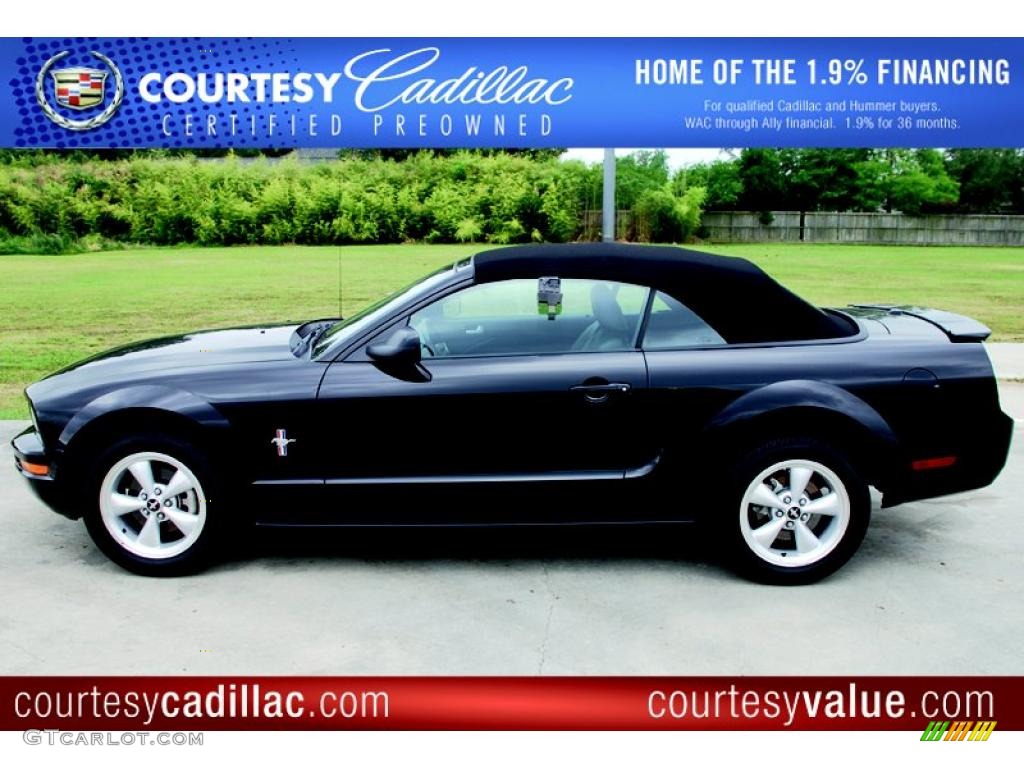 2007 Mustang V6 Premium Convertible - Black / Dark Charcoal photo #1