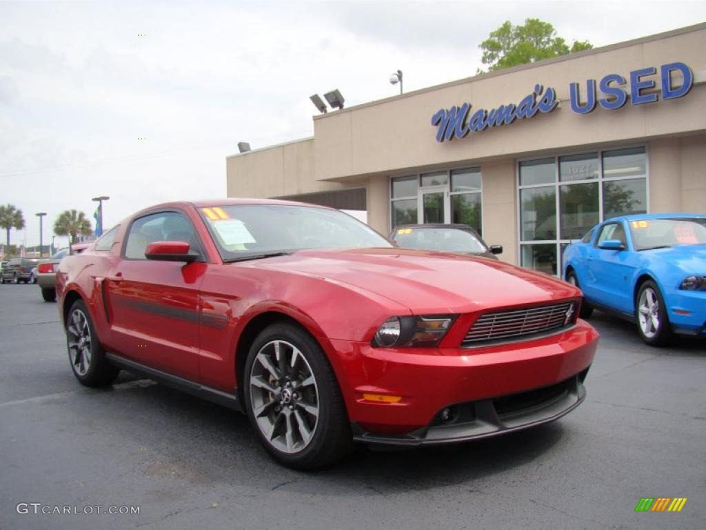 2011 Mustang GT/CS California Special Coupe - Red Candy Metallic / CS Charcoal Black/Carbon photo #2