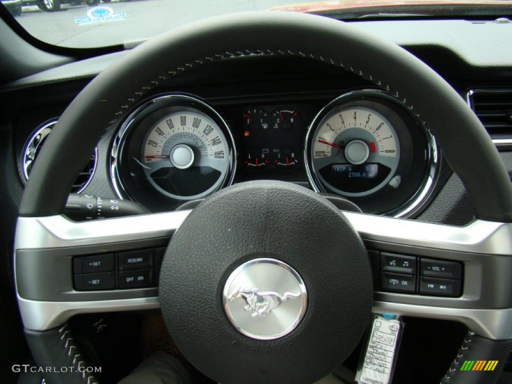 2011 Ford Mustang GT/CS California Special Coupe CS Charcoal Black/Carbon Steering Wheel Photo #48627625
