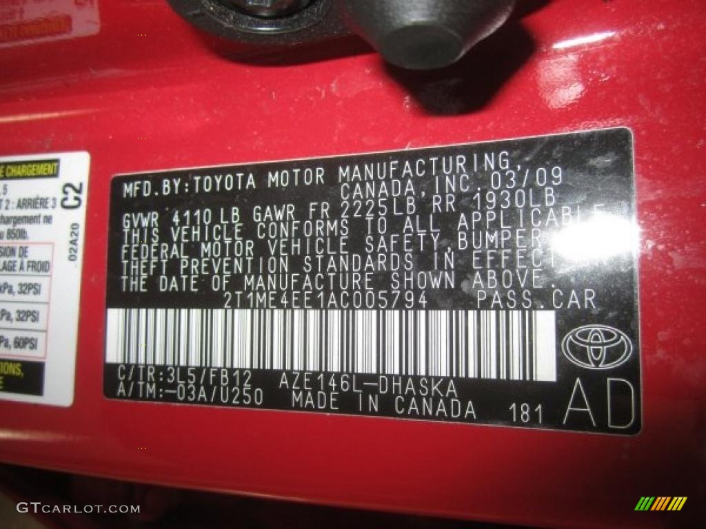 2010 Matrix Color Code 3L5 for Radiant Red Photo #48630859