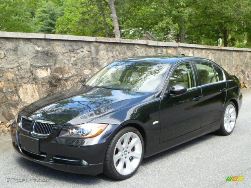 2008 3 Series 335i Sedan - Black Sapphire Metallic / Beige photo #3