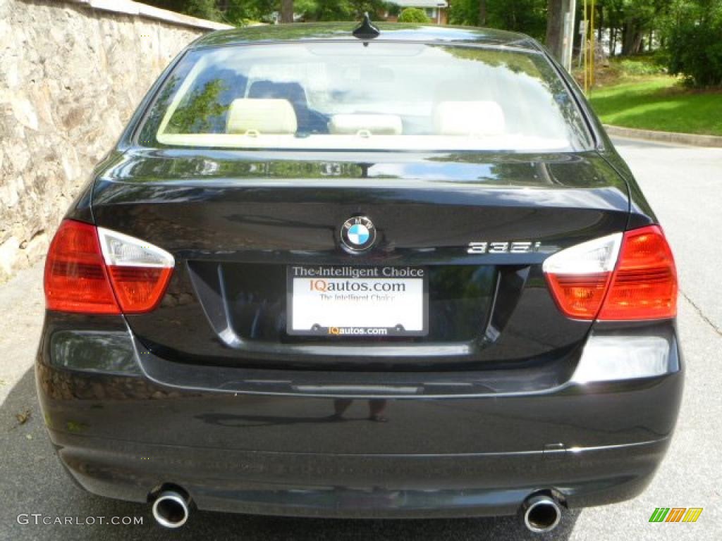 2008 3 Series 335i Sedan - Black Sapphire Metallic / Beige photo #5