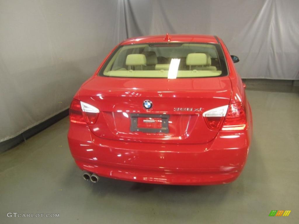 2008 3 Series 328xi Sedan - Crimson Red / Beige photo #12
