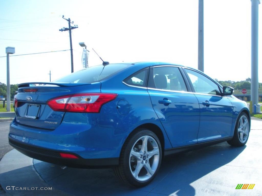 2012 Focus Titanium Sedan - Blue Candy Metallic / Charcoal Black Leather photo #3