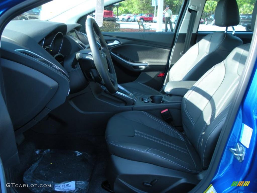 Charcoal Black Leather Interior 2012 Ford Focus Titanium Sedan Photo #48634072