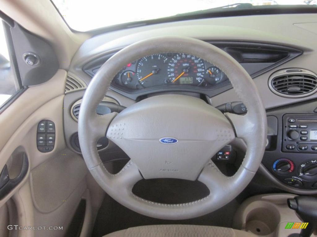 2001 Ford Focus SE Sedan Medium Pebble Steering Wheel Photo #48635645