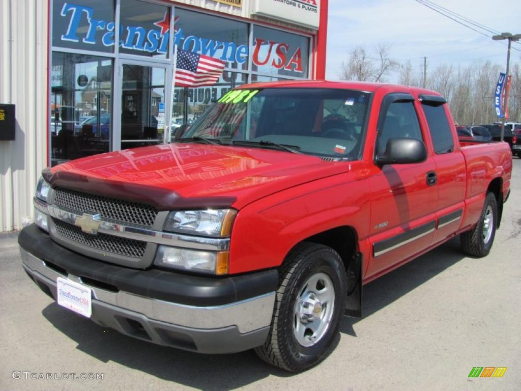 2003 Silverado 1500 Extended Cab - Victory Red / Medium Gray photo #1