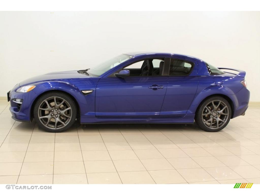 2010 RX-8 R3 - Aurora Blue Mica / R3 Recaro Gray/Black photo #4