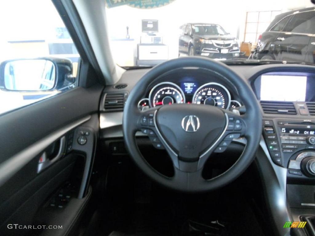 2011 Acura TL 3.7 SH-AWD Technology Ebony Black Steering Wheel Photo #48644062