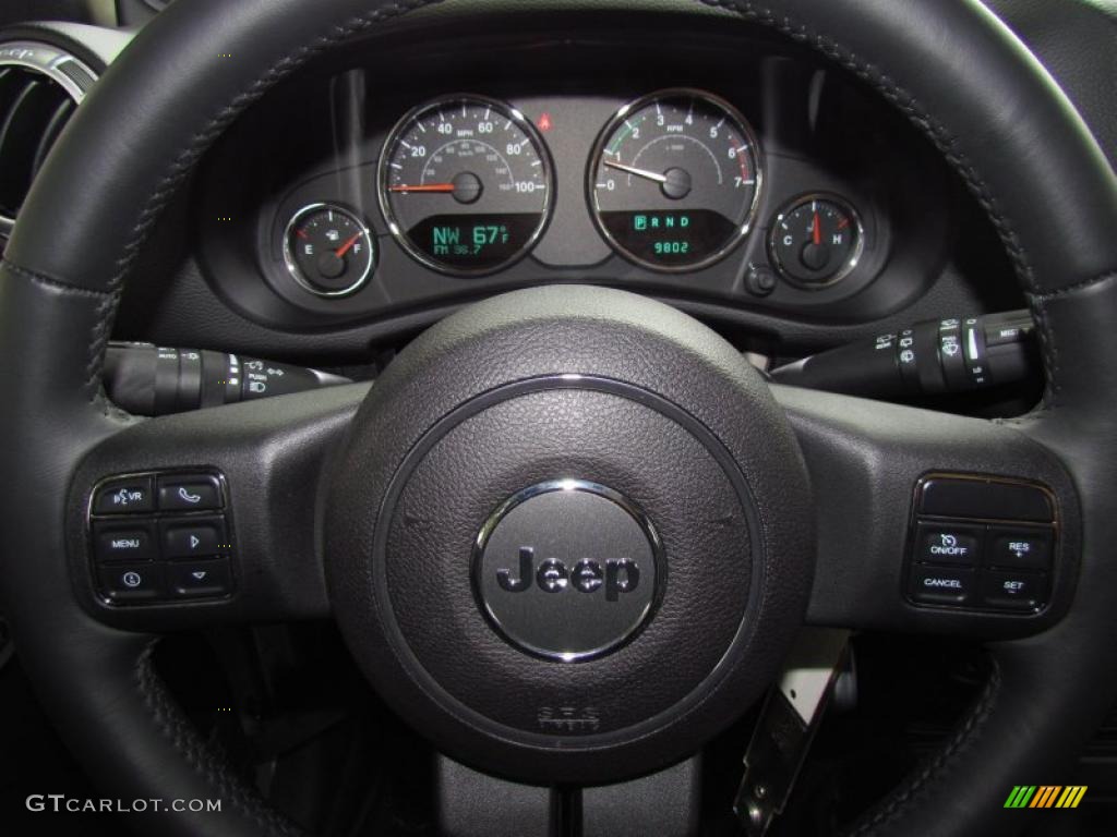 2011 Jeep Wrangler Unlimited Rubicon 4x4 Black Steering Wheel Photo #48644803