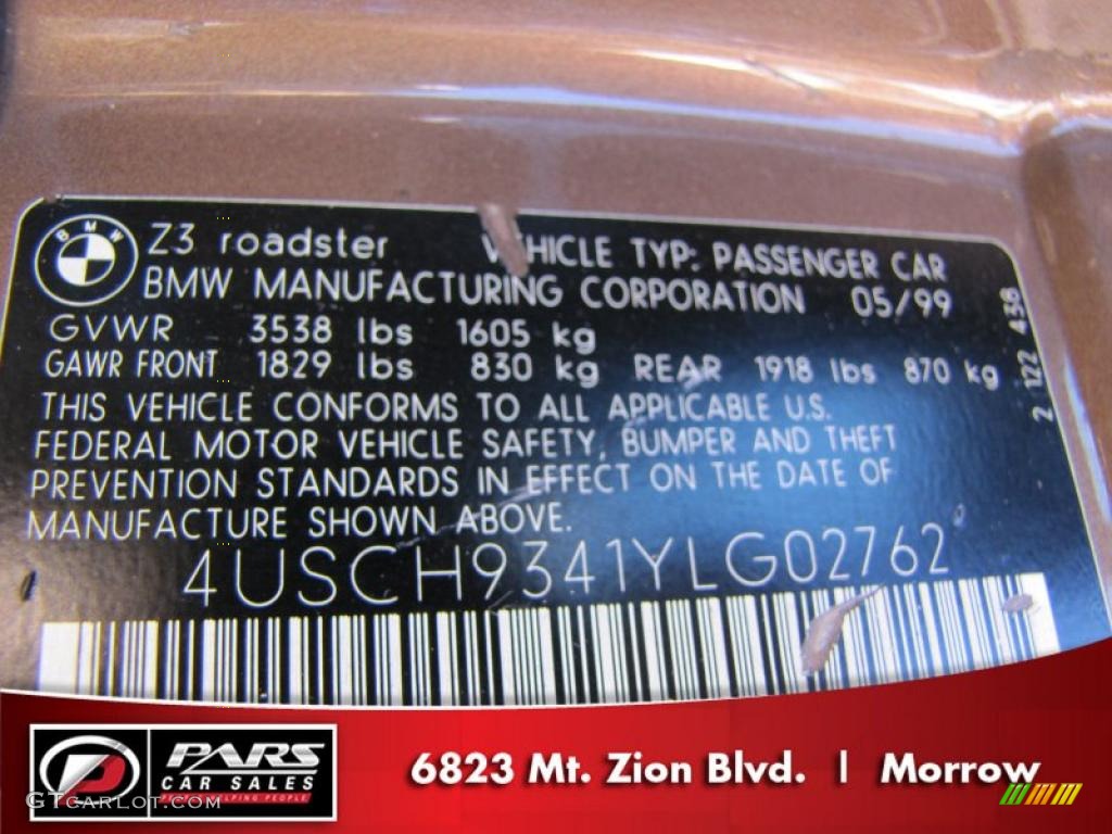 2000 Z3 2.3 Roadster - Impala Brown Metallic / Impala Brown photo #12