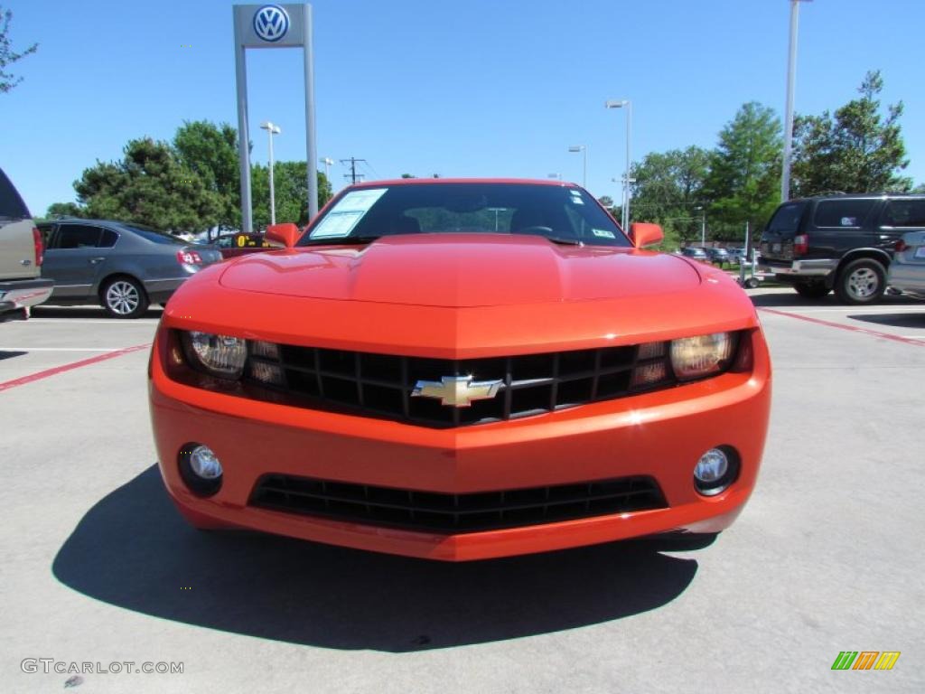 2010 Camaro LT Coupe - Inferno Orange Metallic / Black photo #8