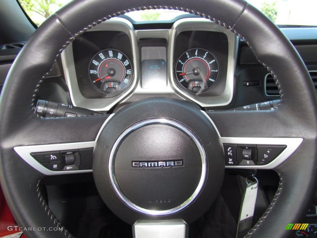 2010 Chevrolet Camaro LT Coupe Black Steering Wheel Photo #48645748