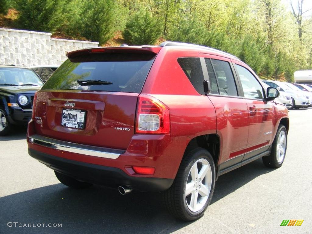 2011 Compass 2.4 Limited 4x4 - Deep Cherry Red Crystal Pearl / Dark Slate Gray/Light Pebble Beige photo #3