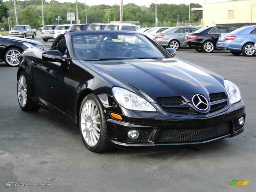 Black 2010 Mercedes-Benz SLK 300 Roadster Exterior Photo #48650347