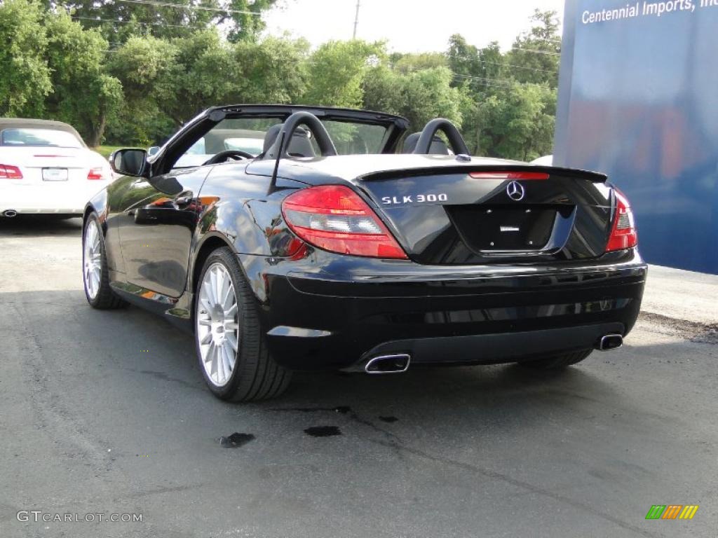 2010 SLK 300 Roadster - Black / Black photo #9