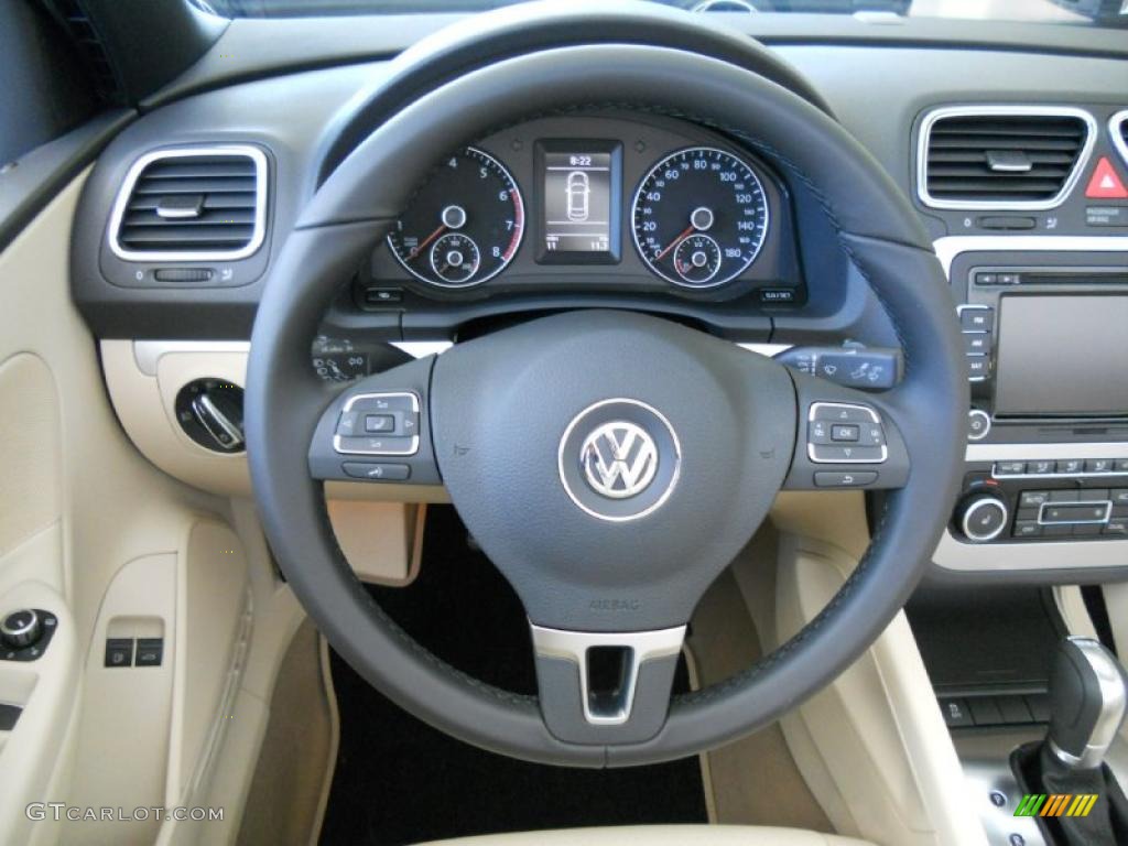 2012 Volkswagen Eos Komfort Cornsilk Beige Steering Wheel Photo #48651973