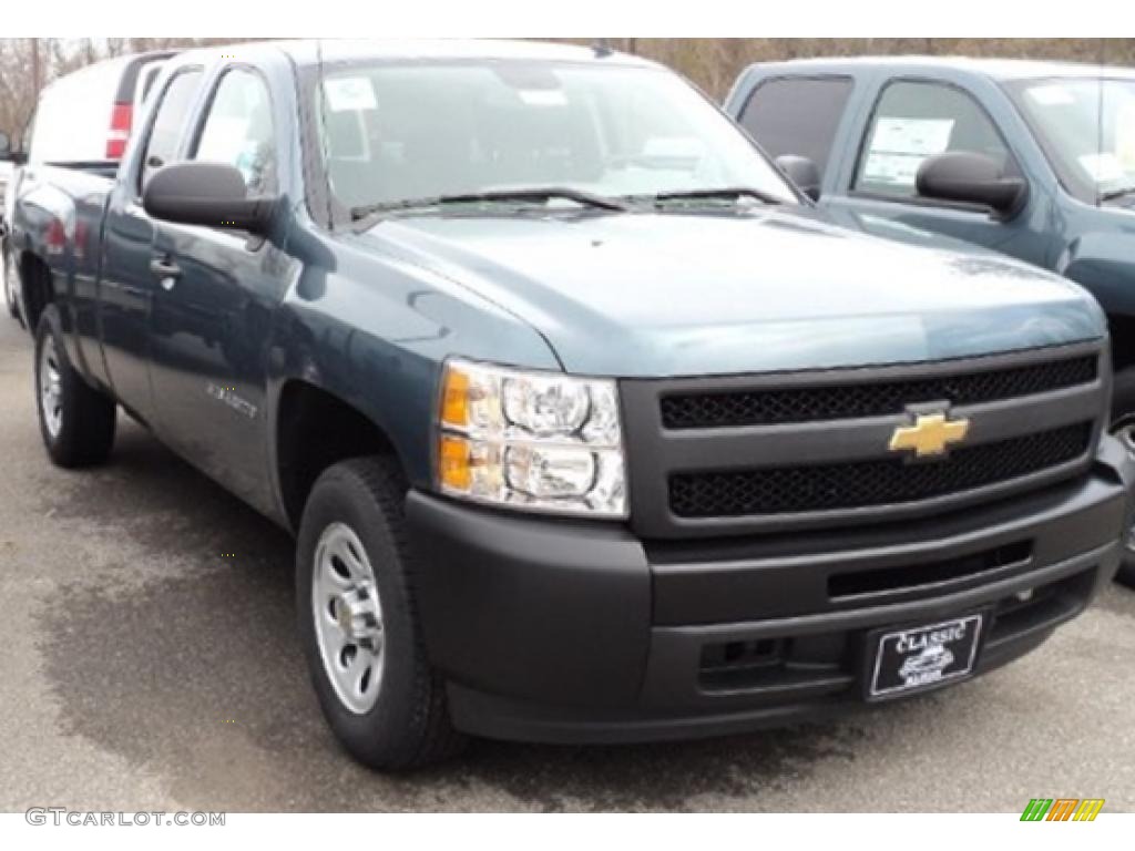 2011 Silverado 1500 Extended Cab - Blue Granite Metallic / Dark Titanium photo #2