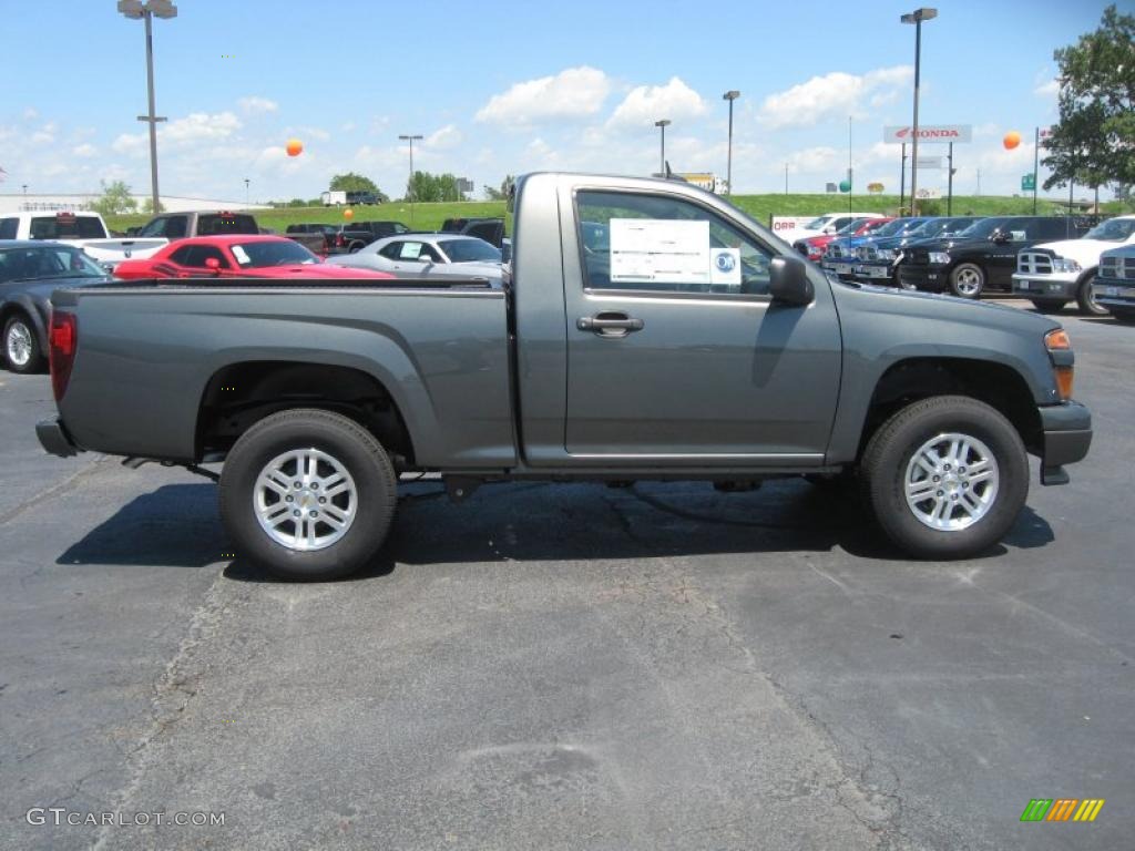 Steel Green Metallic 2011 Chevrolet Colorado LT Regular Cab 4x4 Exterior Photo #48652393