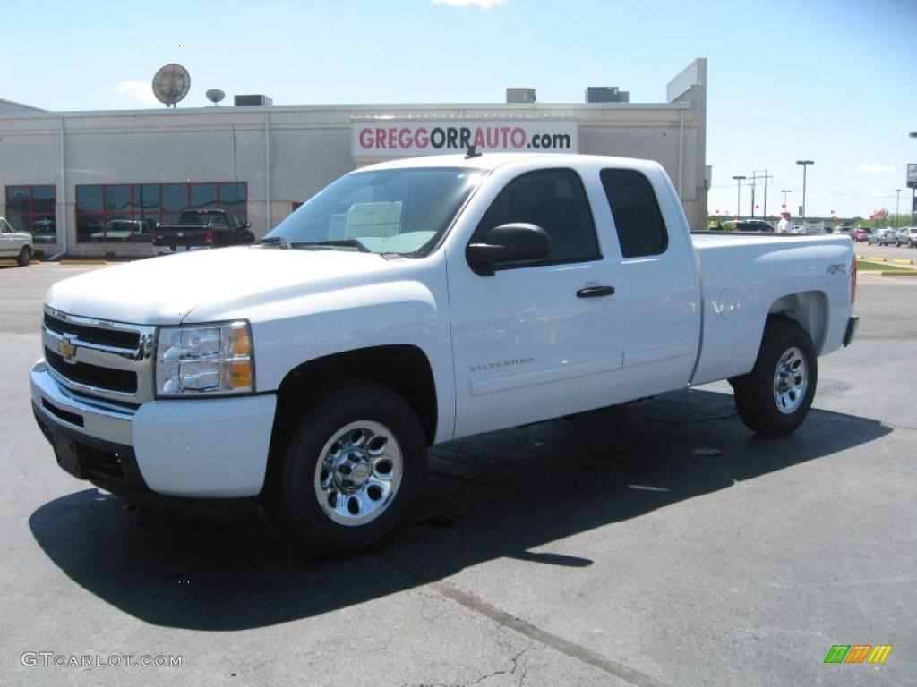 2011 Silverado 1500 LS Extended Cab 4x4 - Summit White / Dark Titanium photo #1