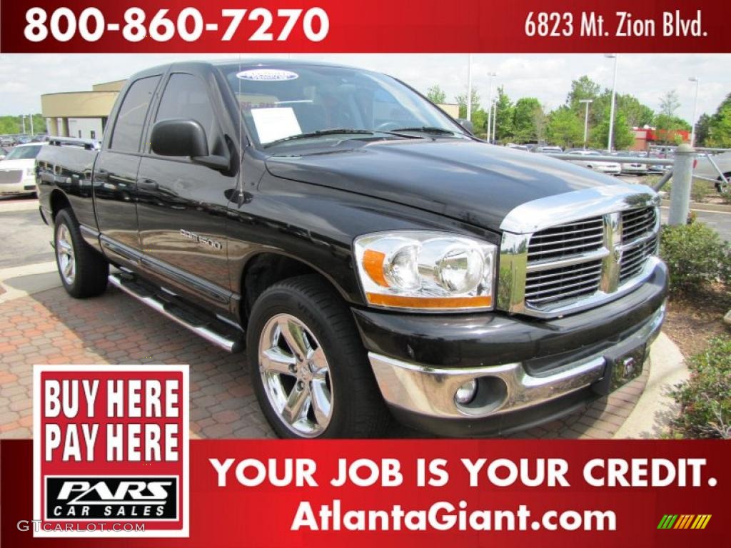 2006 Ram 1500 SLT Quad Cab - Brilliant Black Crystal Pearl / Medium Slate Gray photo #4