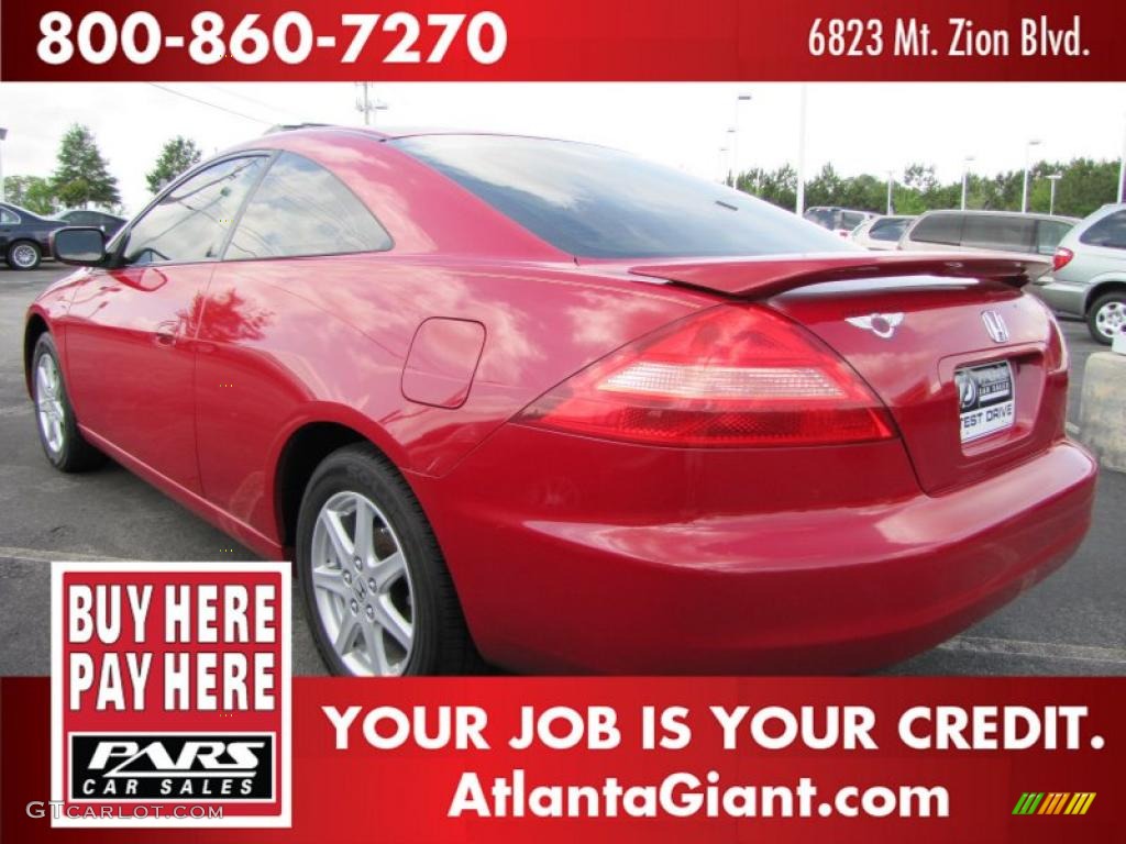 2003 Accord EX V6 Coupe - San Marino Red / Ivory photo #2