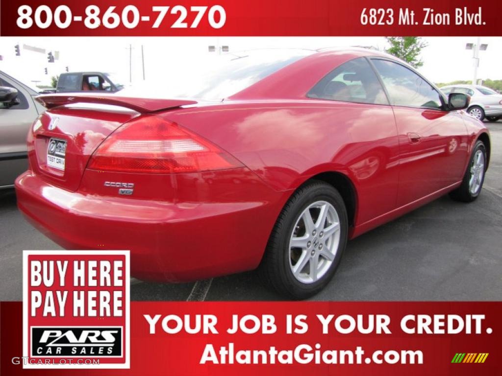 2003 Accord EX V6 Coupe - San Marino Red / Ivory photo #3
