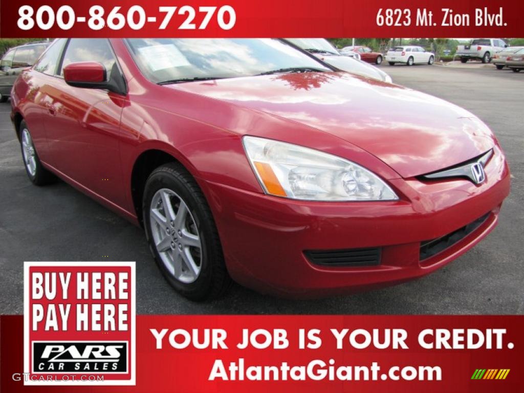 2003 Accord EX V6 Coupe - San Marino Red / Ivory photo #4