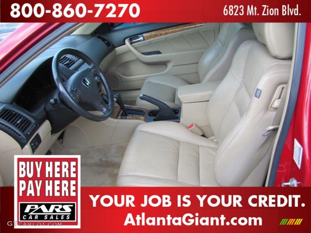 2003 Accord EX V6 Coupe - San Marino Red / Ivory photo #6