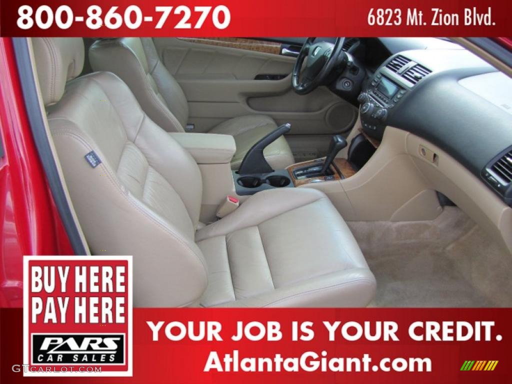 2003 Accord EX V6 Coupe - San Marino Red / Ivory photo #9