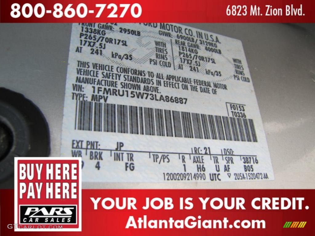 2003 Expedition XLT - Silver Birch Metallic / Flint Grey photo #15