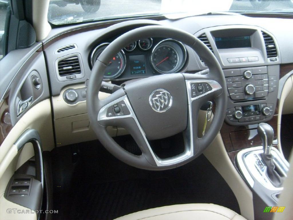 2011 Buick Regal CXL Cashmere Steering Wheel Photo #48659731