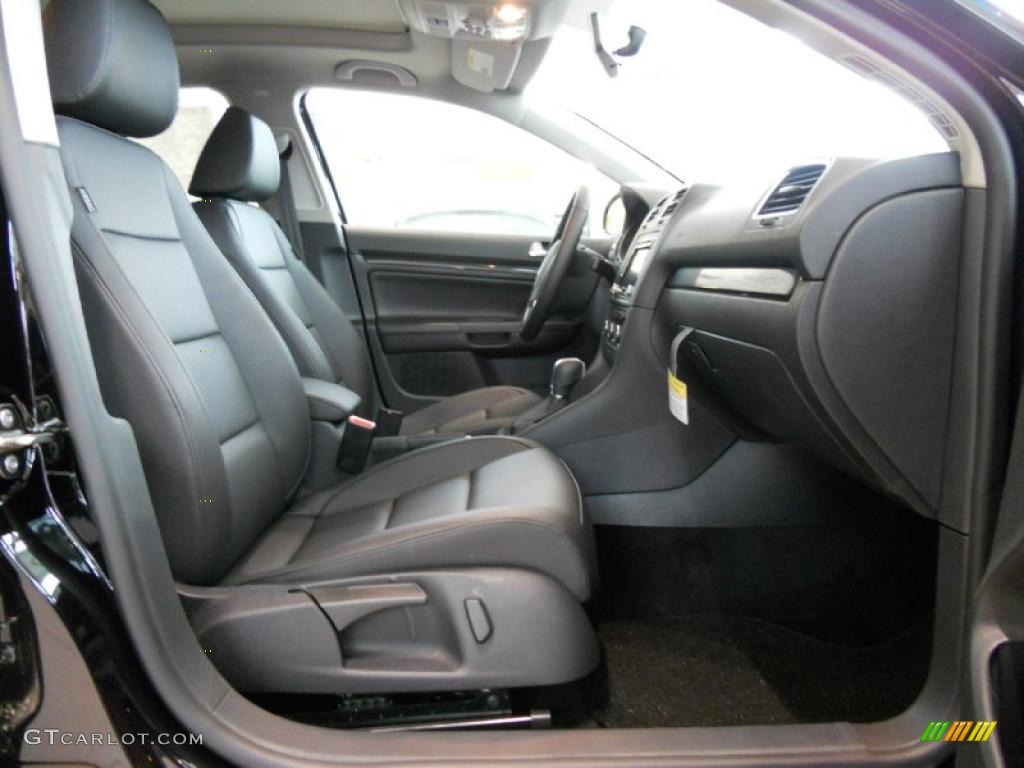 Titan Black Interior 2011 Volkswagen Jetta TDI SportWagen Photo #48661147