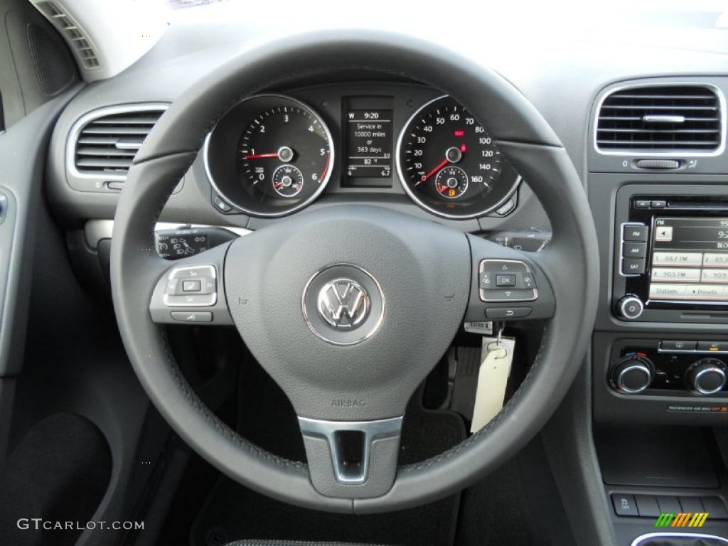 2011 Volkswagen Golf 2 Door TDI Titan Black Steering Wheel Photo #48661855