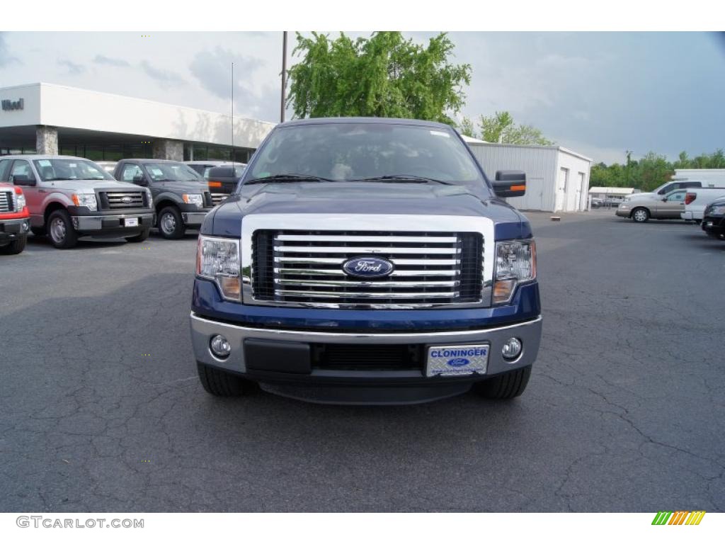 2011 F150 XLT SuperCrew - Dark Blue Pearl Metallic / Steel Gray photo #7