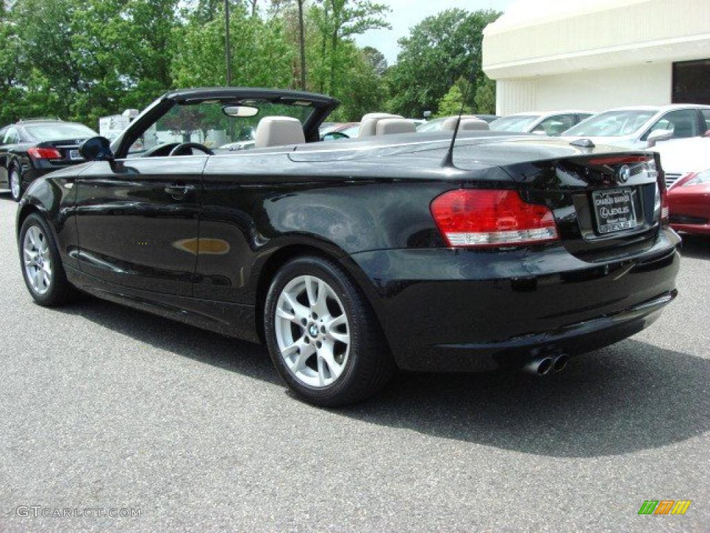 2008 1 Series 128i Convertible - Jet Black / Grey photo #5