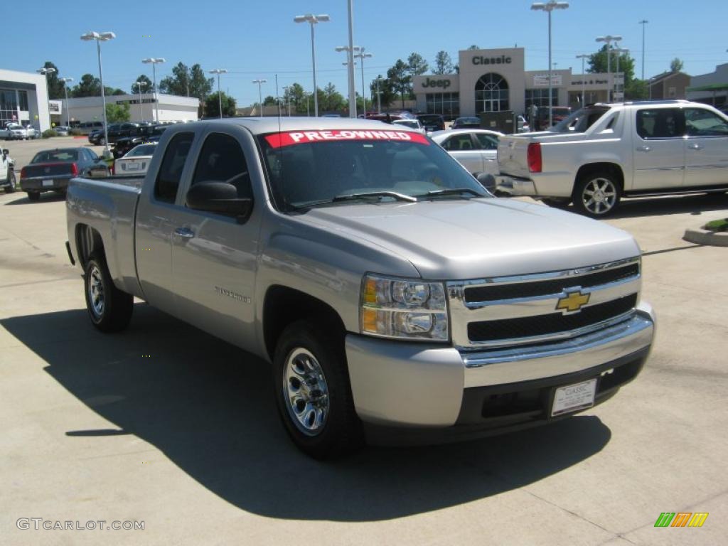 2008 Silverado 1500 LS Extended Cab - Silver Birch Metallic / Dark Titanium photo #7