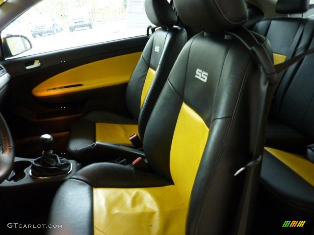 Ebony/Yellow Interior 2007 Chevrolet Cobalt SS Supercharged Coupe Photo #48669765